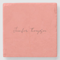 Caligrafia Elegante Coral Cor-de-Rosa Simples Nome