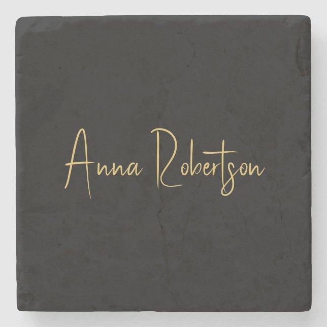 Porta-copo De Pedra Caligrafia profissional de tendências Douradas pre (Frente)