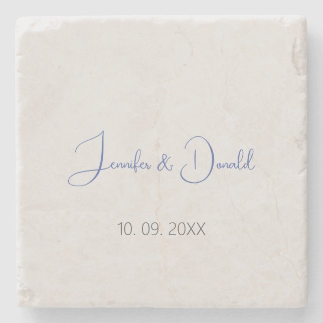 Porta-copo De Pedra Caligrafia tendência clássica script simples pesso (Frente)