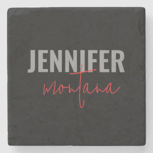 Porta-copo De Pedra Calliografia - Placa Elegante Adicionar Nome Própr