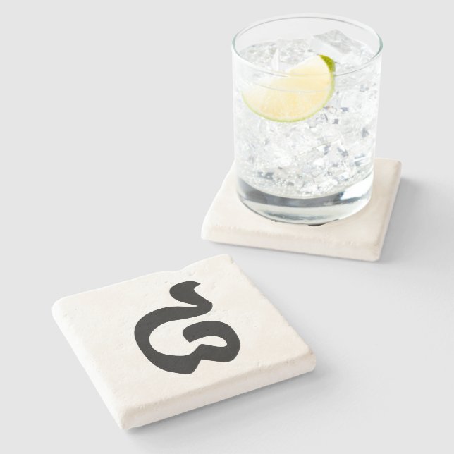 Porta-copo De Pedra Cambojano Número 8 / Oito / ៨ (Pram Bei) Khmer (Lateral)