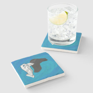 Porta-copo De Pedra Camelo Sombra em Azul