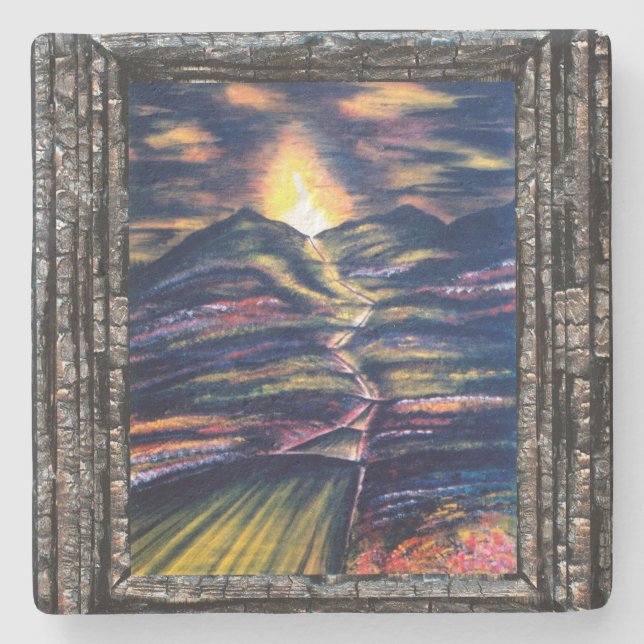Porta-copo De Pedra Caminho da vida (Frente)