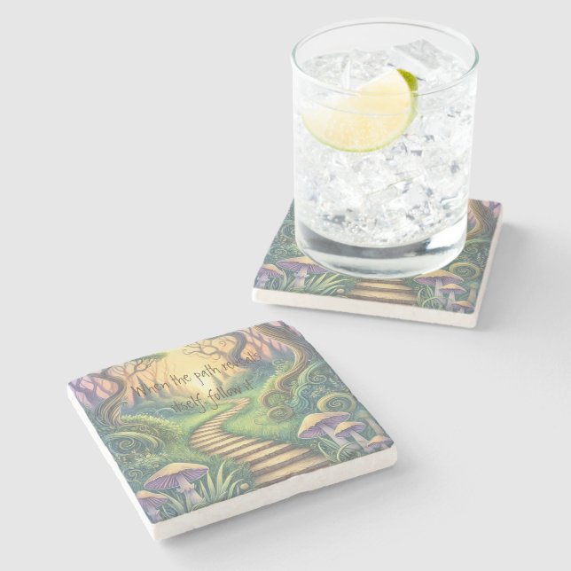 Porta-copo De Pedra Caminho e Cotação (Lateral)