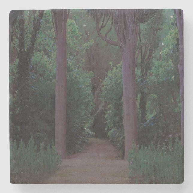 Porta-copo De Pedra Caminho num Parque (por Santiago Rusiñol) (Frente)