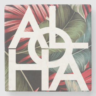 Porta-copo De Pedra Camisa Vermelha Moderna de Palma Aloha Havaí