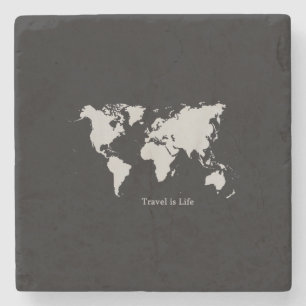 Porta-copo De Pedra Camiseta World Traveler por Travel is Life