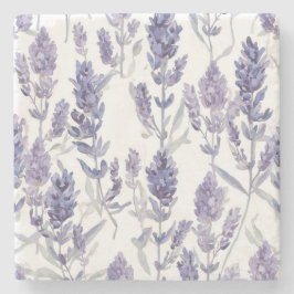 Porta-copo De Pedra Campos de Lavanda | Padrão de Flor de Aquarela Rox