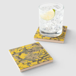 Porta-copo De Pedra Camuflagem Amarela e Verde, Militar, Exército