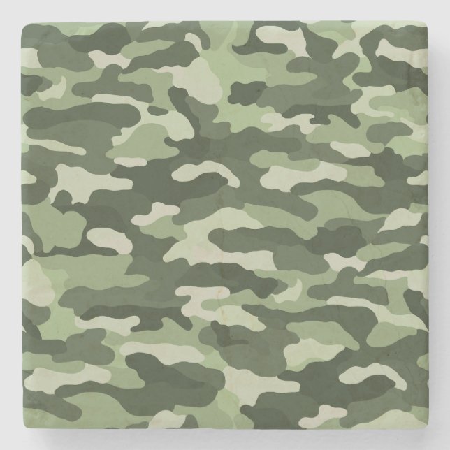 Porta-copo De Pedra Camuflagem Verde (Frente)