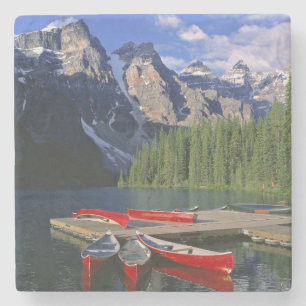 Porta-copo De Pedra Canadá, Alberta, Lago Moraine. Canoas vermelhas ag