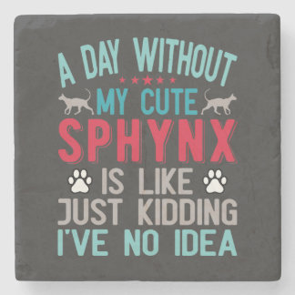 Porta-copo De Pedra Canadiano Sphynx Cat Proprietário Funny Dizendo