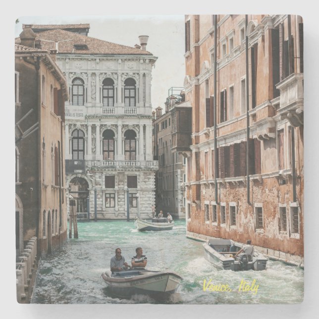 Porta-copo De Pedra Canal de Venice Boat (Frente)