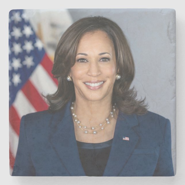 Porta-copo De Pedra Candidato Kamala Harris EUA 2024 (Frente)