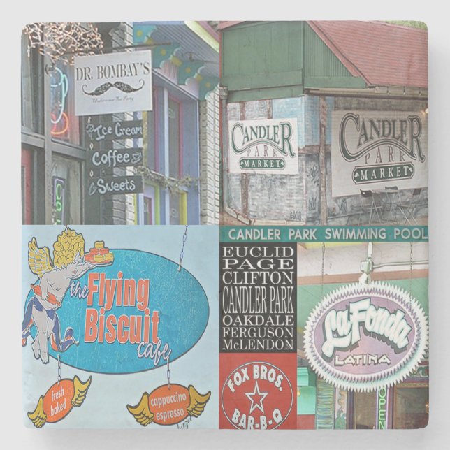 Porta-copo De Pedra Candler Park, Portas copos de Atlanta Marble (Frente)