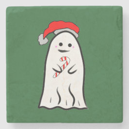 Porta-copo De Pedra Candy Cane Ghost