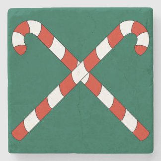 Porta-copo De Pedra Candy Canes Crossed