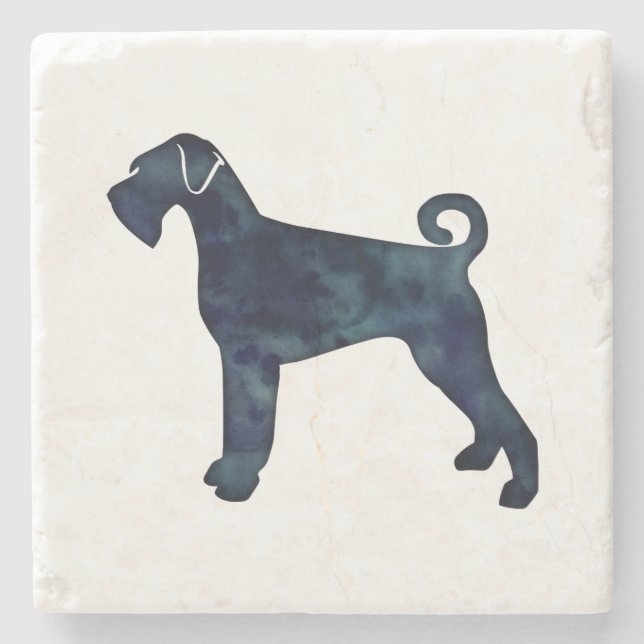 Porta-copo De Pedra Caneta Gigante de Cachorro Negro Silhouter (Frente)
