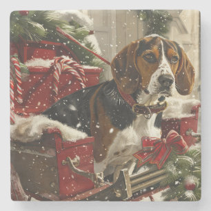 Porta-copo De Pedra Cão Treeing Walker Coonhound Natal Festivo