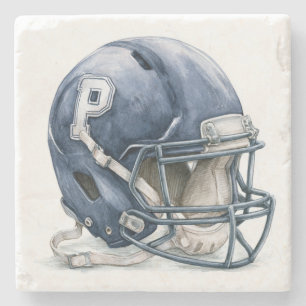 Porta-copo De Pedra Capacete de Futebol Antigo Aquarela