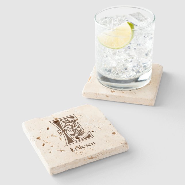 Porta-copo De Pedra Capital Decorativo Botânico Medieval E (Lateral)