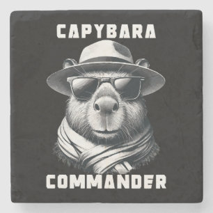 Porta-copo De Pedra Capivara Com Óculos De Sol Capy Comandante