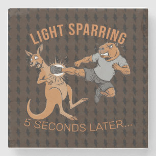 Porta-copo De Pedra Capivara Engraçada vs Canguru Sparring Leve MMA Me