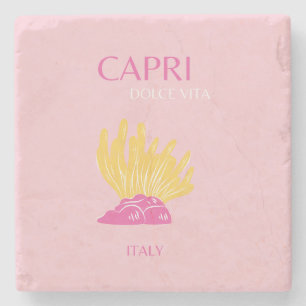 Porta-copo De Pedra CAPRI, Capri Viagem Art, Preppy, Preppy Room, Pink
