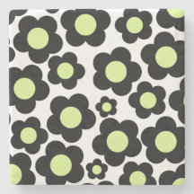 Caprichoso Preto & Verde Lima Floral Retro Alegre