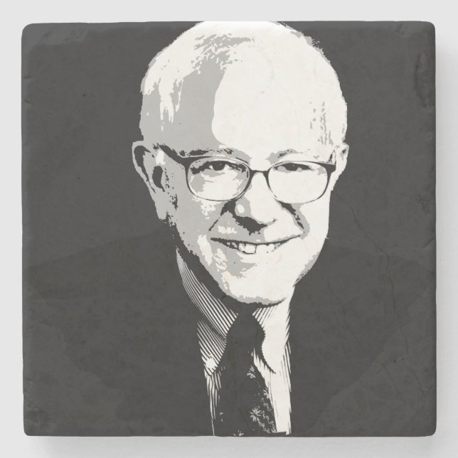 Porta-copo De Pedra Cara das máquinas de lixar de Bernie (Frente)