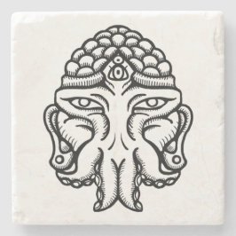 Porta-copo De Pedra Cara de Cthuda - portas copos de mármore