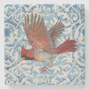 Porta-copo De Pedra Cardeal Vermelho em Voo
