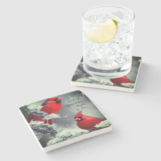 Porta-copo De Pedra Cardinais Vermelhos Aparecem Anjos Quase Lembrança