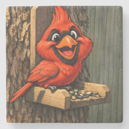 Porta-copo De Pedra Cardinal caricature