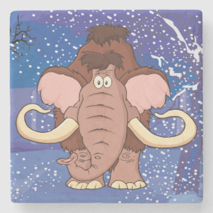 Porta-copo De Pedra Caricatura Wooly Mammoth