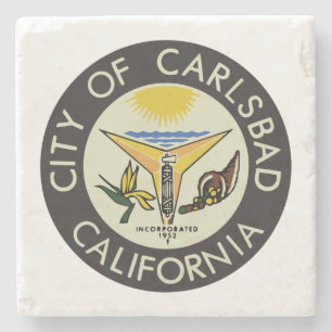 Porta-copo De Pedra Carlsbad (Califórnia) City Seal