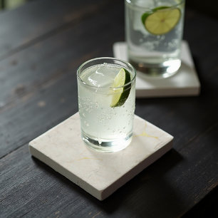 Porta-copo De Pedra Carrara Dourada Marble Abstrato - Vestígios Luxe