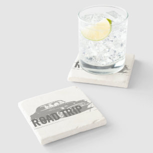 Porta-copo De Pedra Carro vintage de estrada