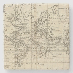 Porta-copo De Pedra Carta do mundo