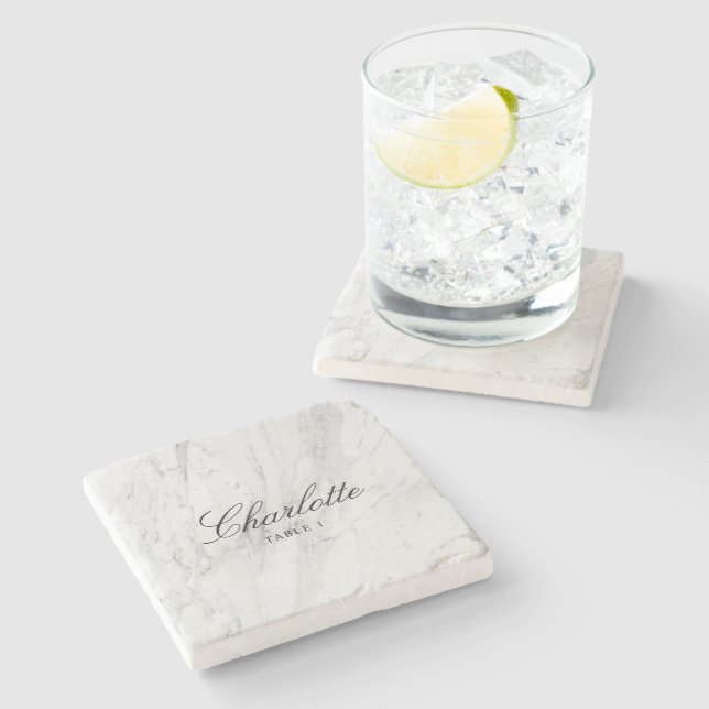 Porta-copo De Pedra Cartão de Escolta de azulejo Cartão de Local Elega (Lateral)