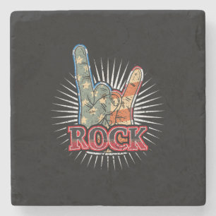 Porta-copo De Pedra Cartaz de Concerto de Banda de Rock Vintage EUA 70