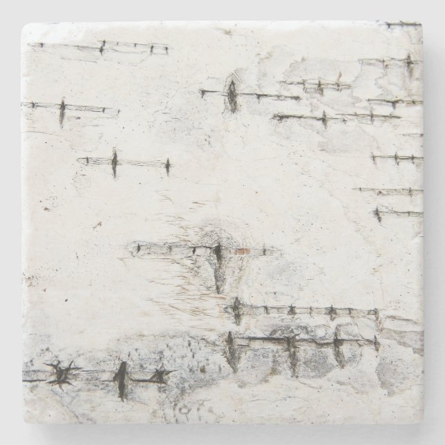 Porta-copo De Pedra Cartões de Latido de aves (Frente)