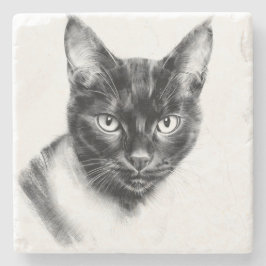 Porta-copo De Pedra Carvão de Gato