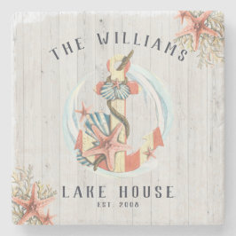 Porta-copo De Pedra Casa de Praia Costeira Náutica | Âncora russa