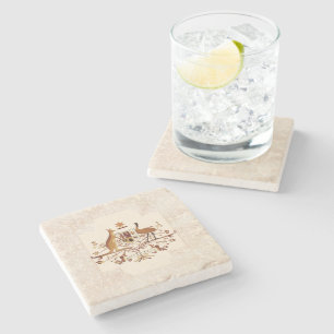 Porta-copo De Pedra Casaco de Armas Castanho na Austrália