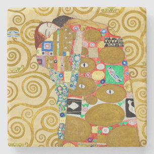 Porta-copo De Pedra Casal Gustav Klimt Fulfillment Nouveau
