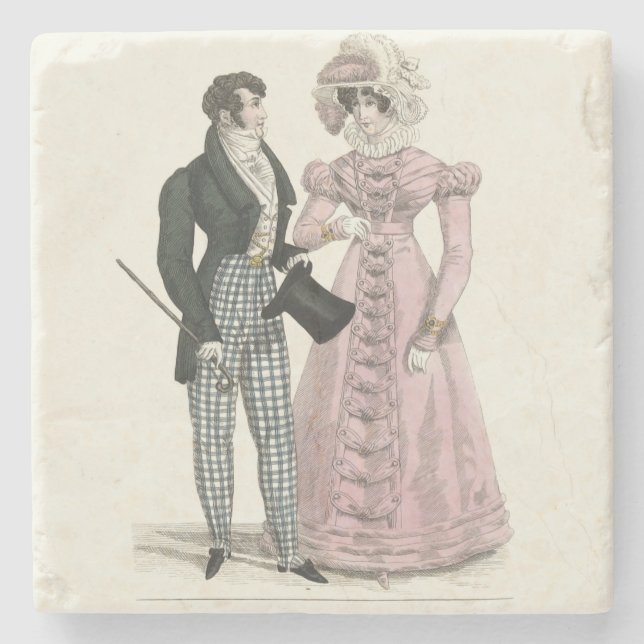 Porta-copo De Pedra Casamento Antigo 1823 Homem Mulher Moda (Frente)