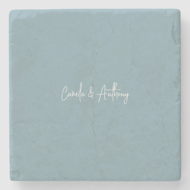 Porta-copo De Pedra Casamento Azul (Frente)