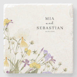 Porta-copo De Pedra Casamento com Aquarela Lilac