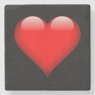 Porta-copo De Pedra Casamento de Amor com Trendy Heart Vermelho